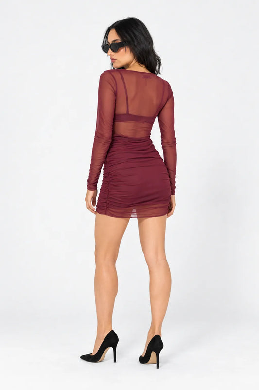 VESTIDO MANGA LARGA MESH B-M 8622