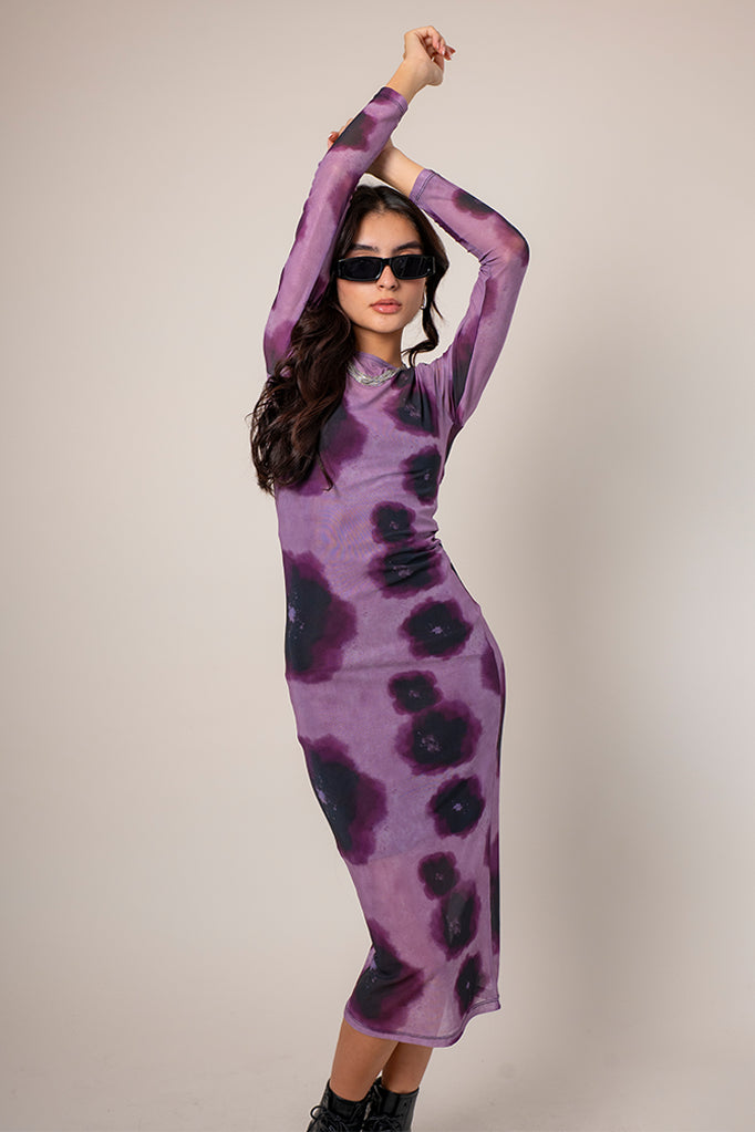 VESTIDO MANGA LARGA MESH E-F 9160.