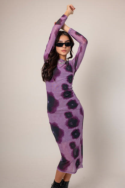 VESTIDO MANGA LARGA MESH E-F 9160.