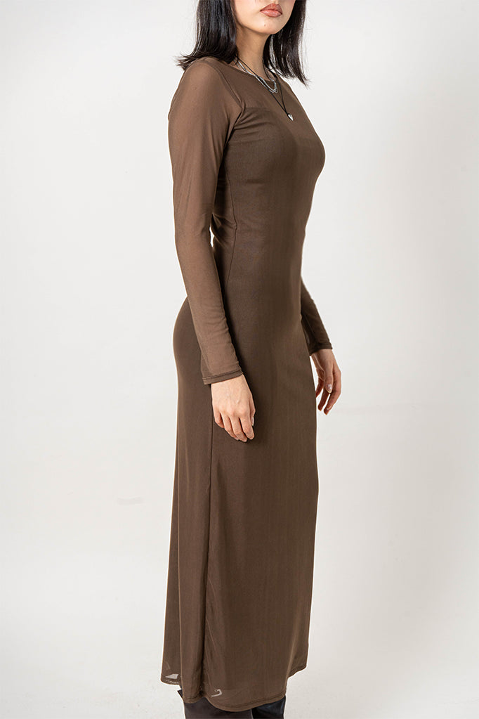 VESTIDO MANGA LARGA MESH G-F 8630.