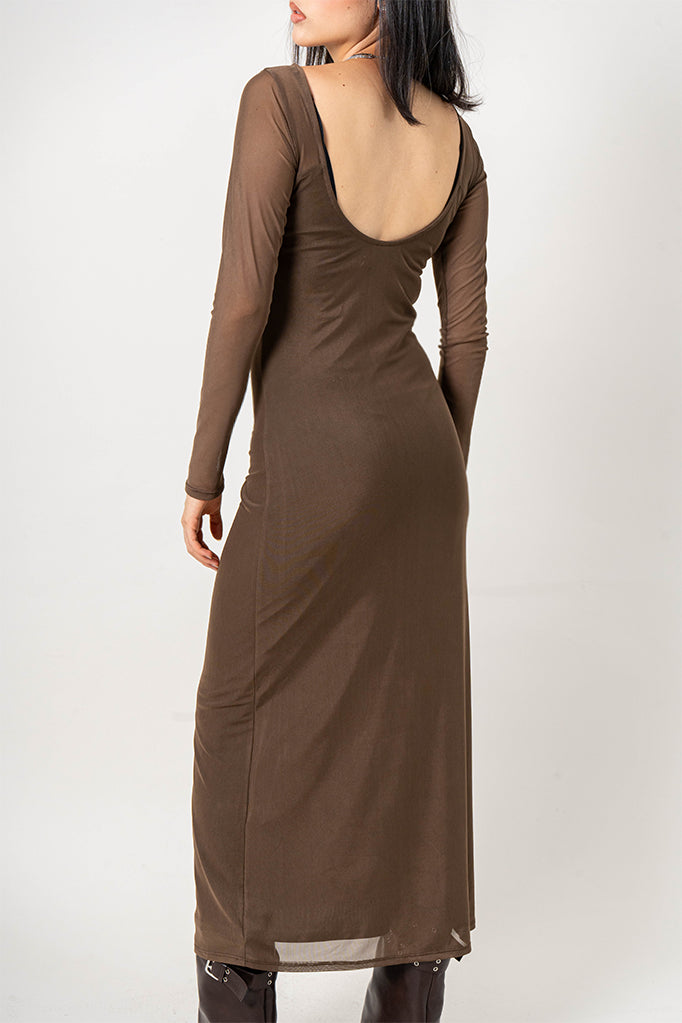 VESTIDO MANGA LARGA MESH G-F 8630.