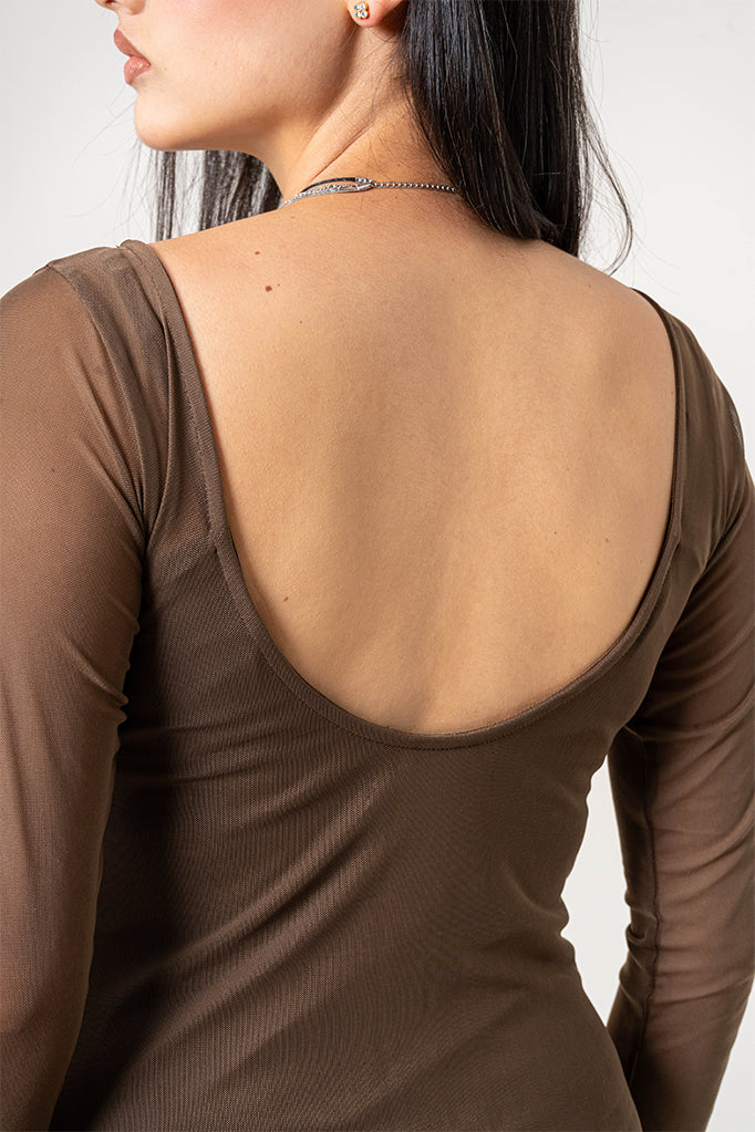 VESTIDO MANGA LARGA MESH G-F 8630.