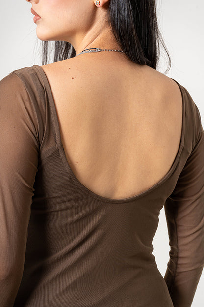 VESTIDO MANGA LARGA MESH G-F 8630.