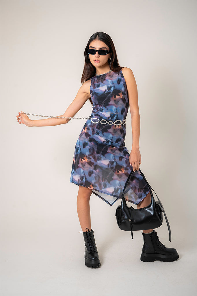 VESTIDO MIDI MESH B-M 9166.