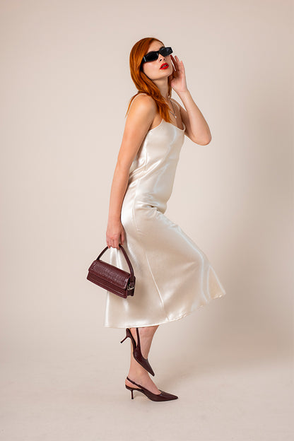 VESTIDO MIDI SATIN B-M 8560.