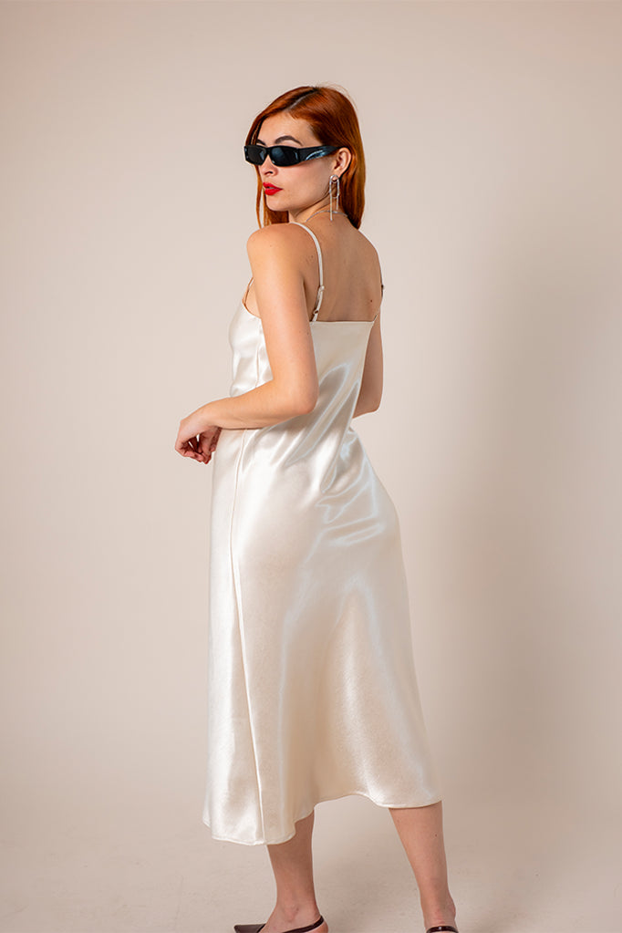 VESTIDO MIDI SATIN B-M 8560.