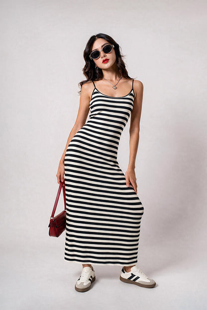 VESTIDO SLIM FIT RAYAS T-C 8265.