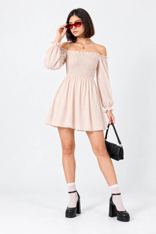 VESTIDO CORTO MANGA LARGA 6648