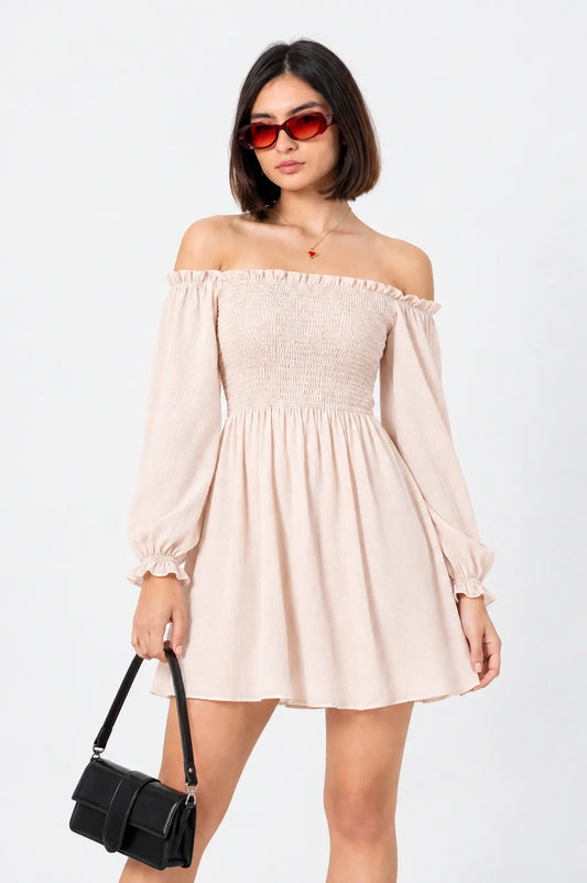 VESTIDO CORTO MANGA LARGA 6648