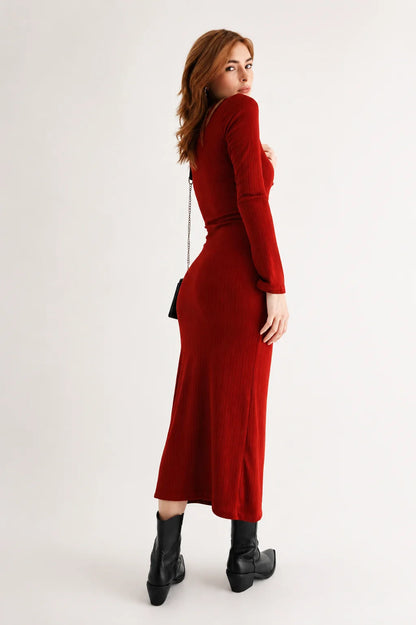 VESTIDO SLIM FIT LARGO B-M 7525
