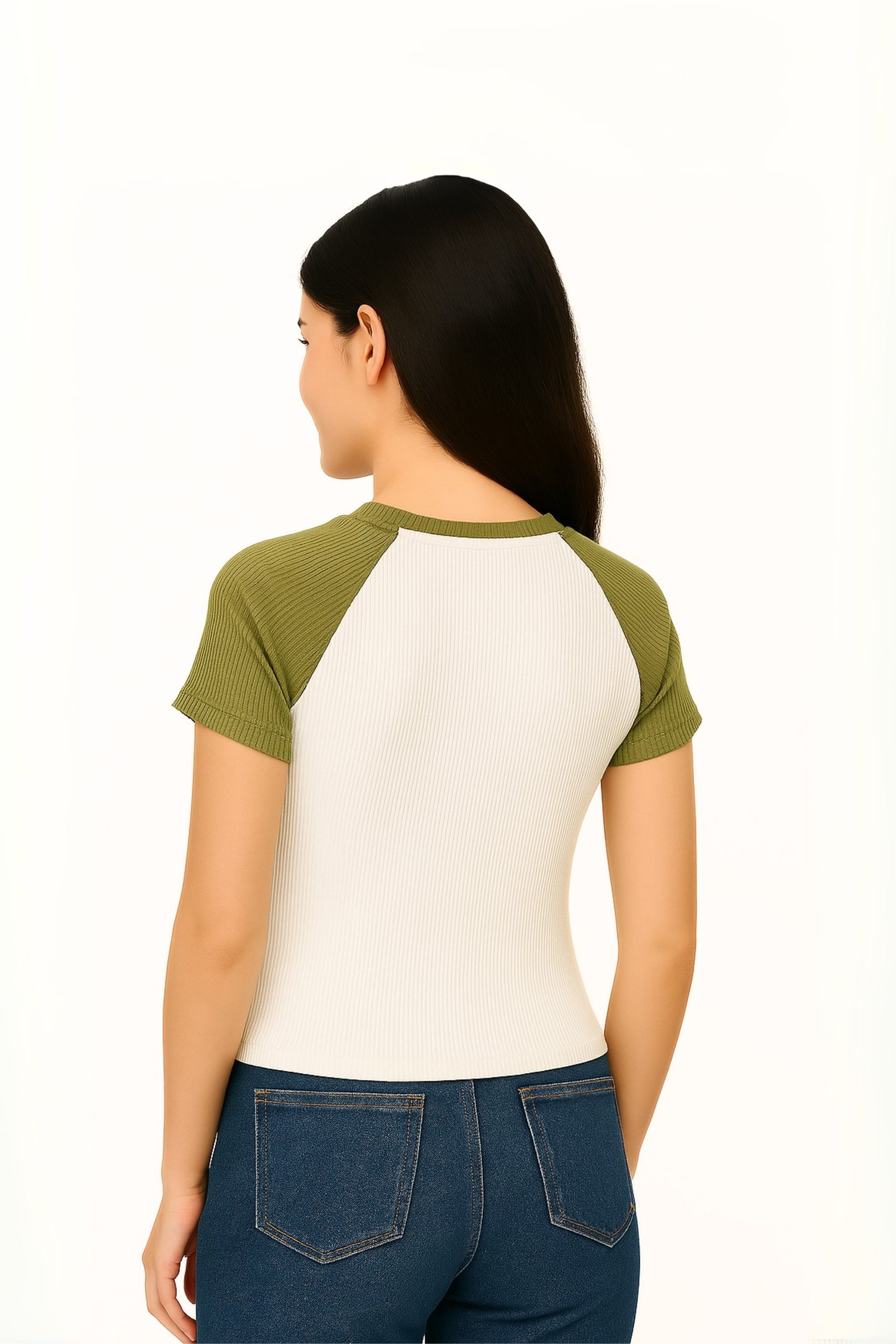 CAMISETA CROP COMBINADA STOESSEL