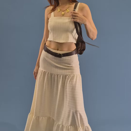 FALDA LARGA FLUIDA TEXTURA G-C 8240.