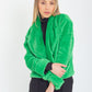 CHAQUETA EFECTO PELO MIMOSA NARANJA