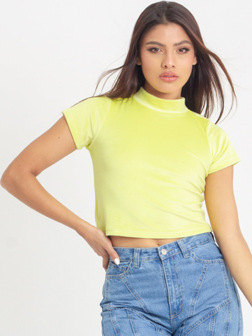 BUZO CROP MANGA CORTA LUZY VERDE