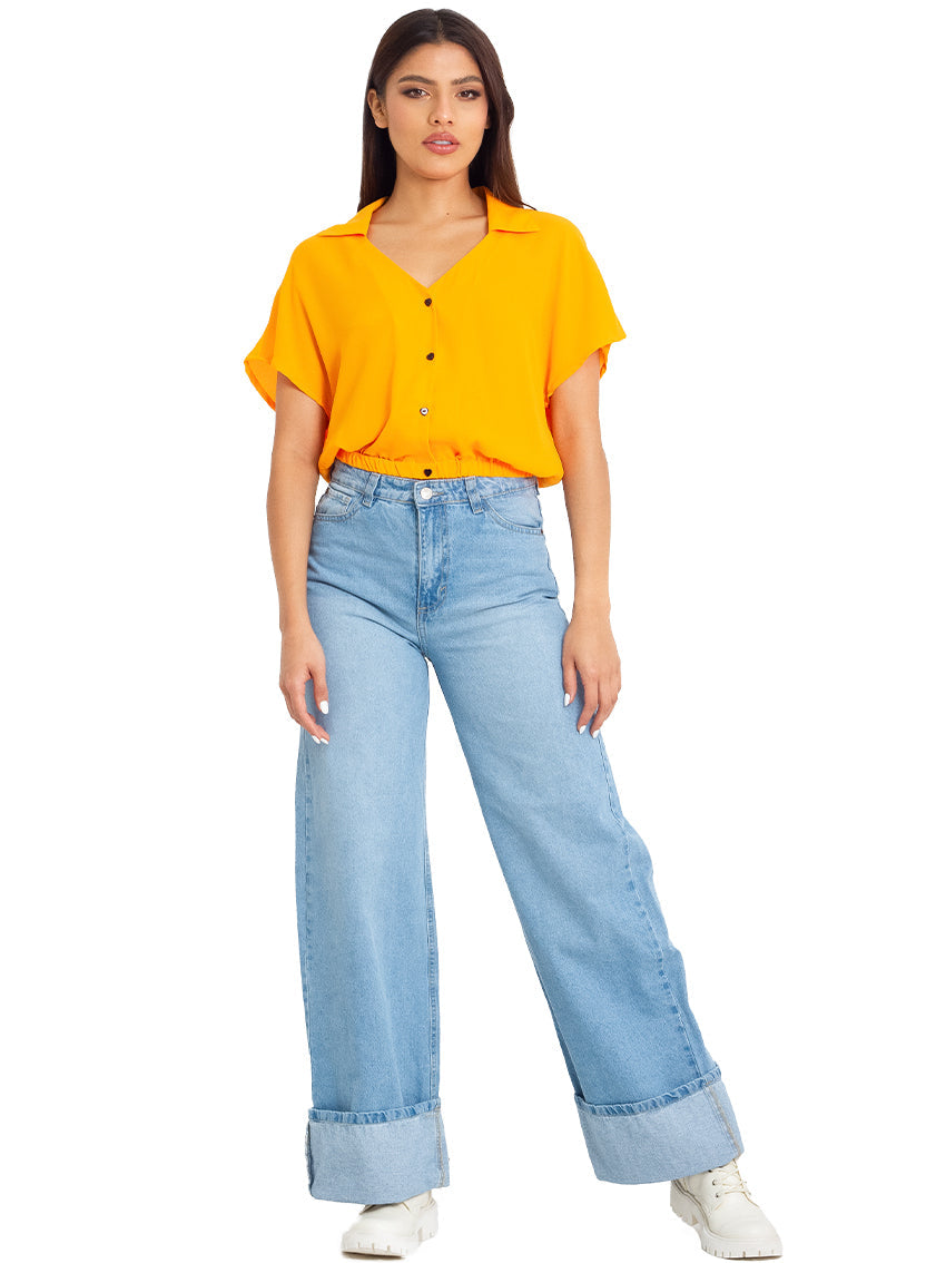 CAMISA MANGA CORTA RICK NARANJA