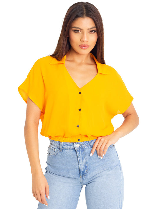 CAMISA MANGA CORTA RICK NARANJA